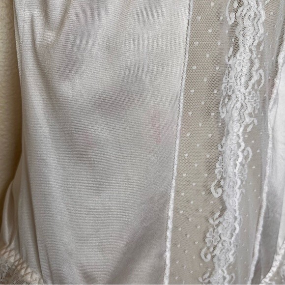 Vintage JCPenney Satin Lace Bodysuit Lingerie Teddy White Women Medium Intimates - Picture 7 of 16